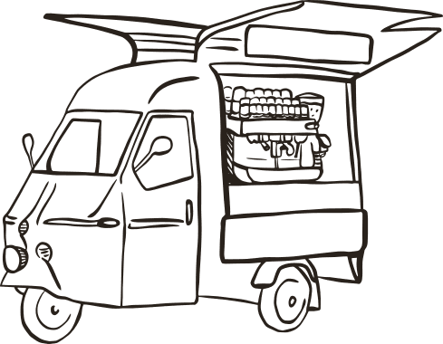 Espressomobil Ape – Illustration